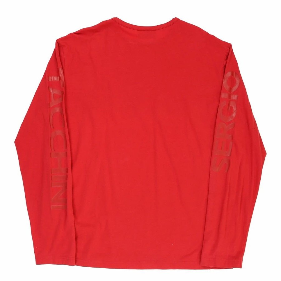 Vintage T-Shirts * | Vintage Sergio Tacchini Long Sleeve T-Shirt Xl Red Cotton