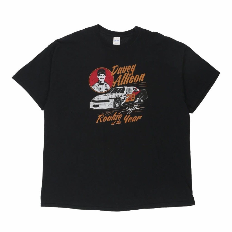 Vintage T-Shirts * | Vintage Davey Allison Gildan T-Shirt 2Xl Black Cotton