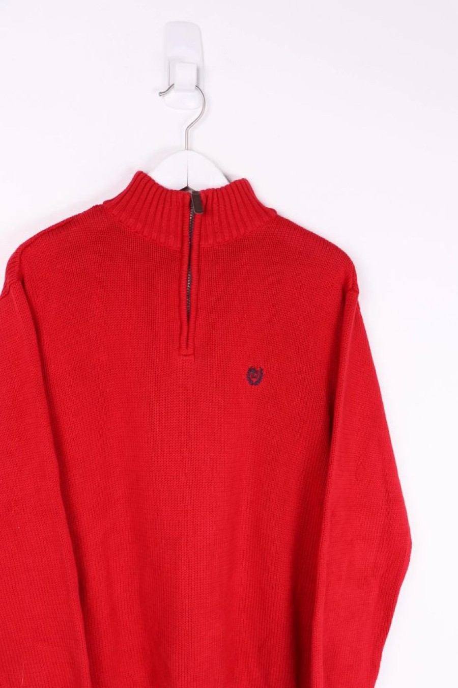 1/4 Zip Sweaters * | Restated Vintage Vintage Ralph Lauren Chaps 1/4 Zip Knitted Sweater Large