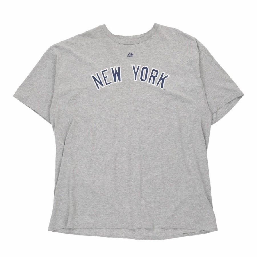 Vintage T-Shirts * | Vintage New York Yankees Majestic T-Shirt 2Xl Grey Cotton