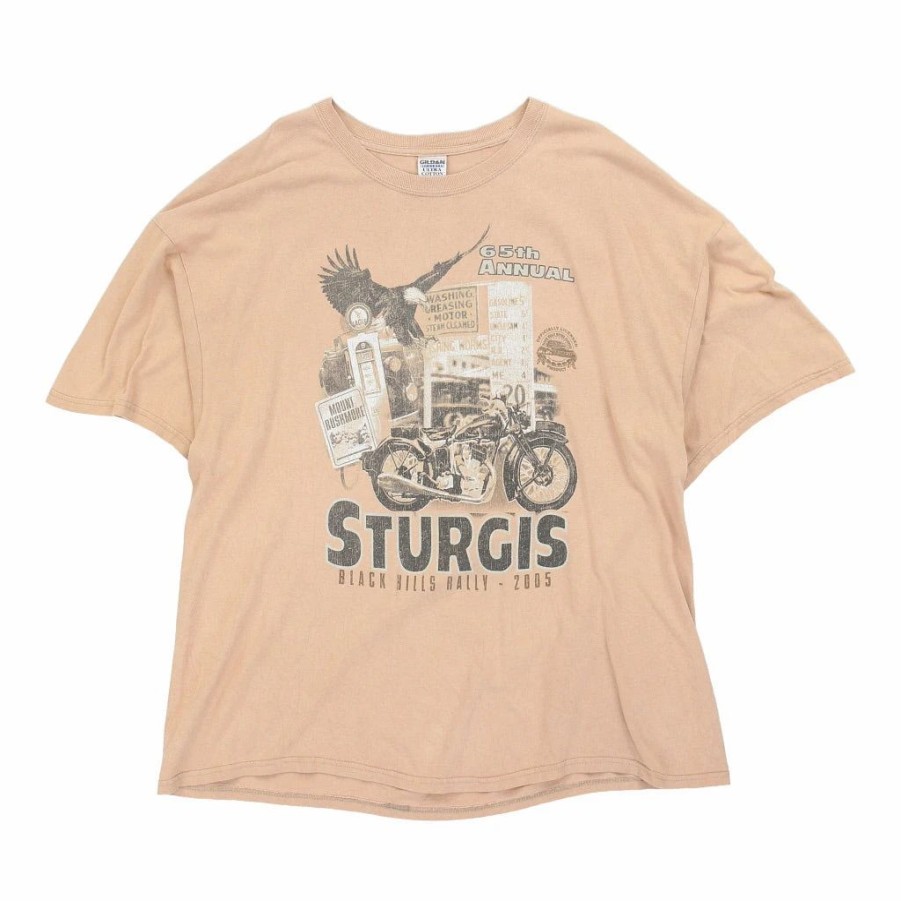 Vintage T-Shirts * | Vintage Sturgis Black Hills Rally 2005 Gildan T-Shirt 2Xl Beige Cotton