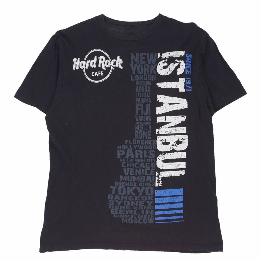 Vintage T-Shirts * | Hard Rock Cafe Vintage Istanbul Hard Rock Cafe T-Shirt Medium Black Cotton