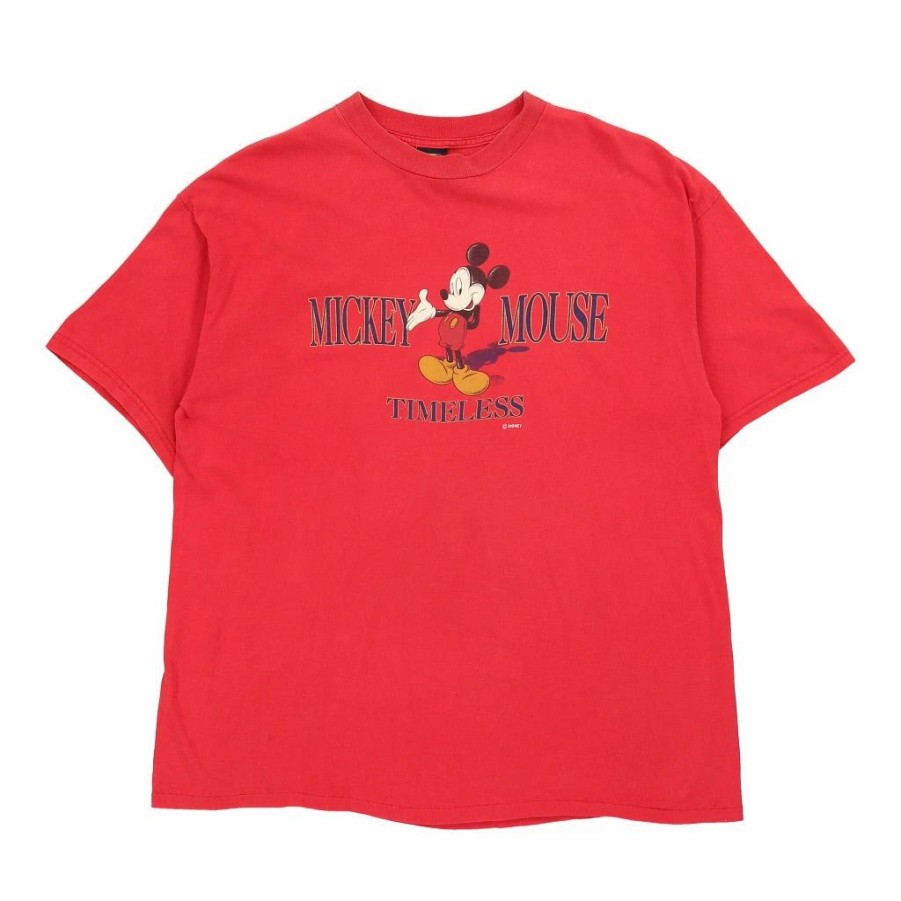 Vintage T-Shirts * | Vintage Mickey Mouse Disney T-Shirt Xl Red Cotton