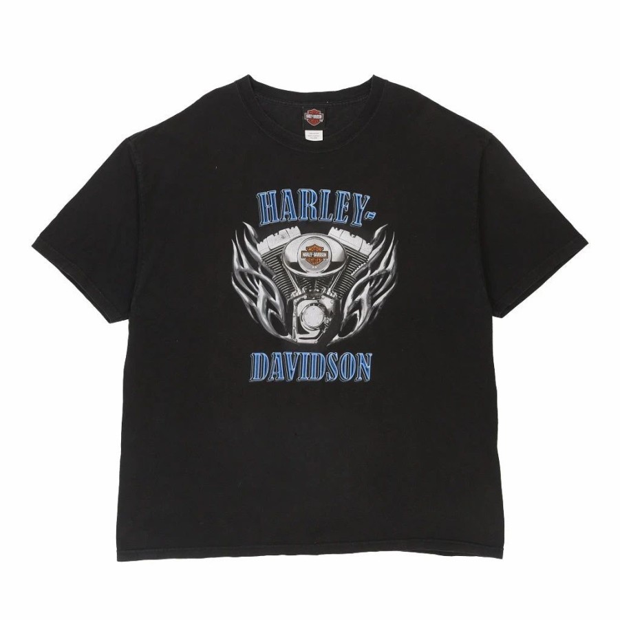 Vintage T-Shirts * | Vintage Harley Davidson T-Shirt 2Xl Black Cotton