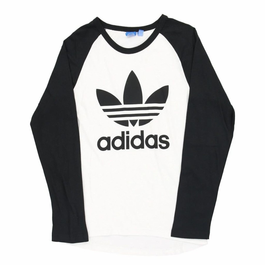 Vintage T-Shirts * | Vintage Adidas Long Sleeve T-Shirt Small White Cotton