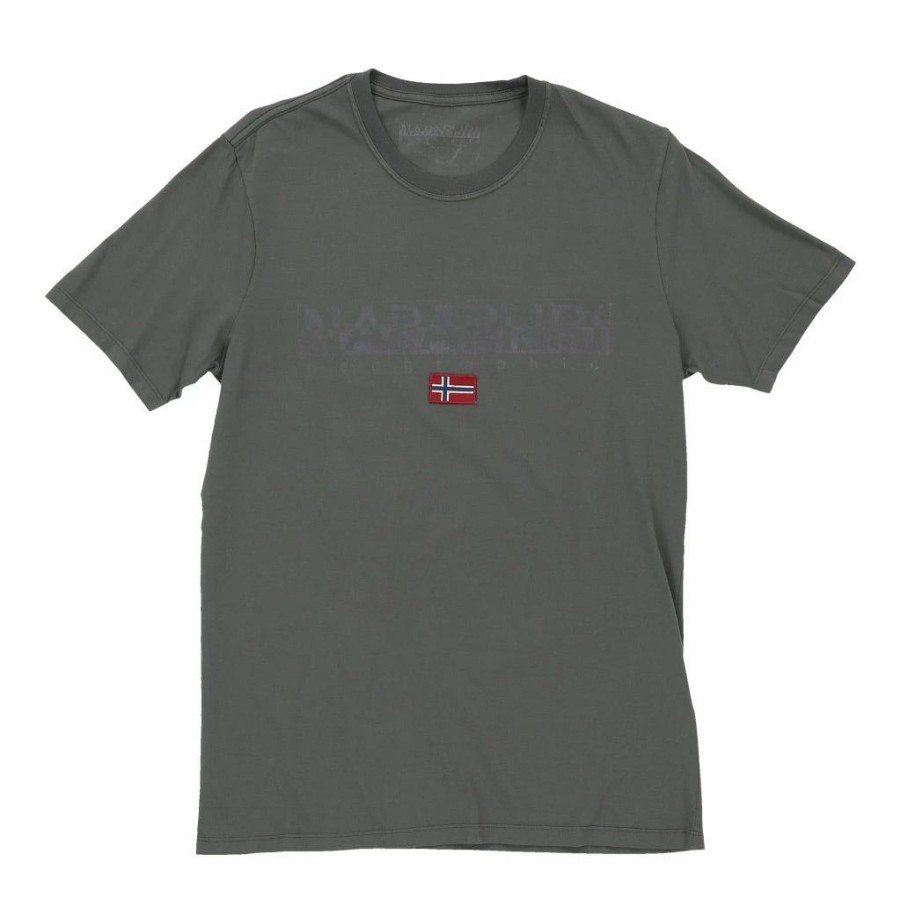 Vintage T-Shirts * | Vintage Napapijri T-Shirt Medium Grey Cotton