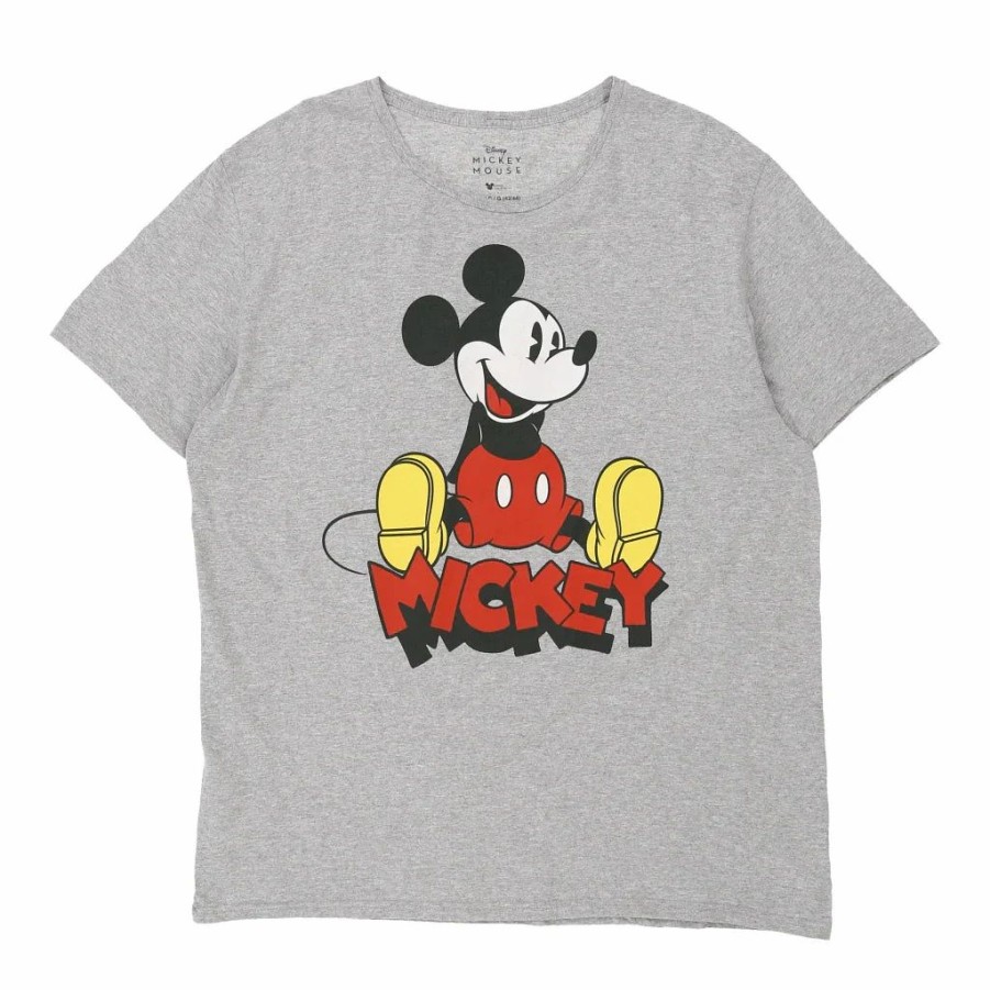 Vintage T-Shirts * | Vintage Mickey Mouse Disney T-Shirt Large Grey Cotton