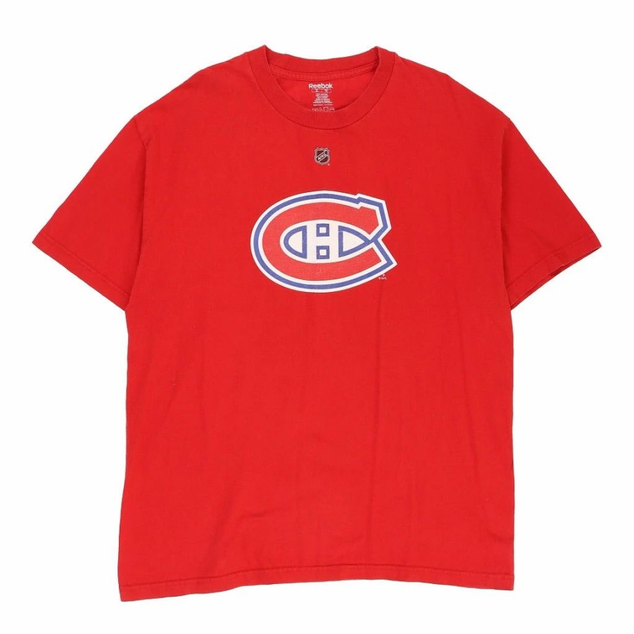 Vintage T-Shirts * | Vintage Montreal Canadiens Reebok T-Shirt Xl Red Cotton