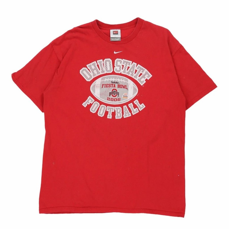 Vintage T-Shirts * | Vintage Ohio State Football Nike T-Shirt Large Red Cotton