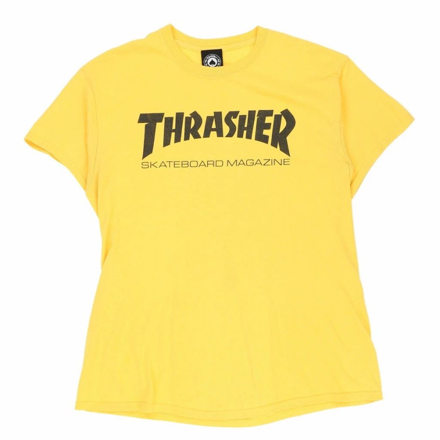 Vintage T-Shirts * | Vintage Thrasher T-Shirt Medium Yellow Cotton