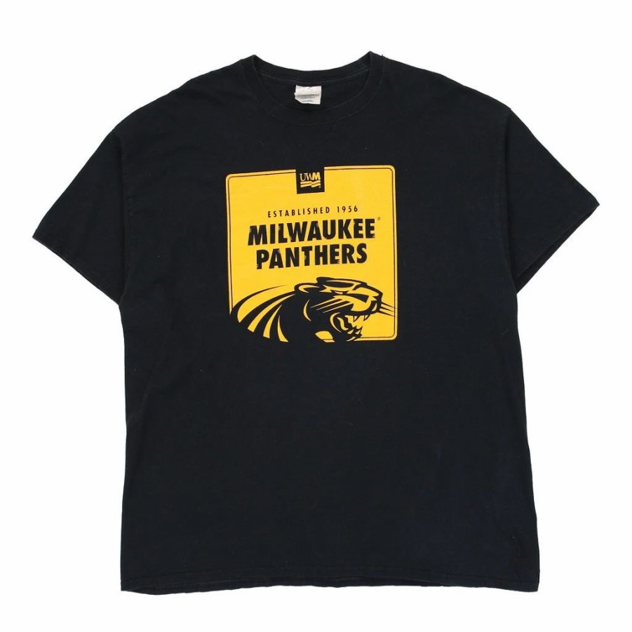 Vintage T-Shirts * | Vintage Milwaukee Panthers Port & Company T-Shirt 2Xl Black Cotton