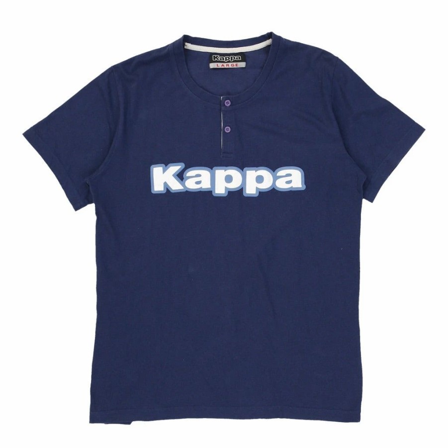 Vintage T-Shirts * | Vintage Kappa T-Shirt Large Blue Cotton