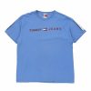 Vintage T-Shirts * | Vintage Tommy Jeans T-Shirt Large Blue Cotton