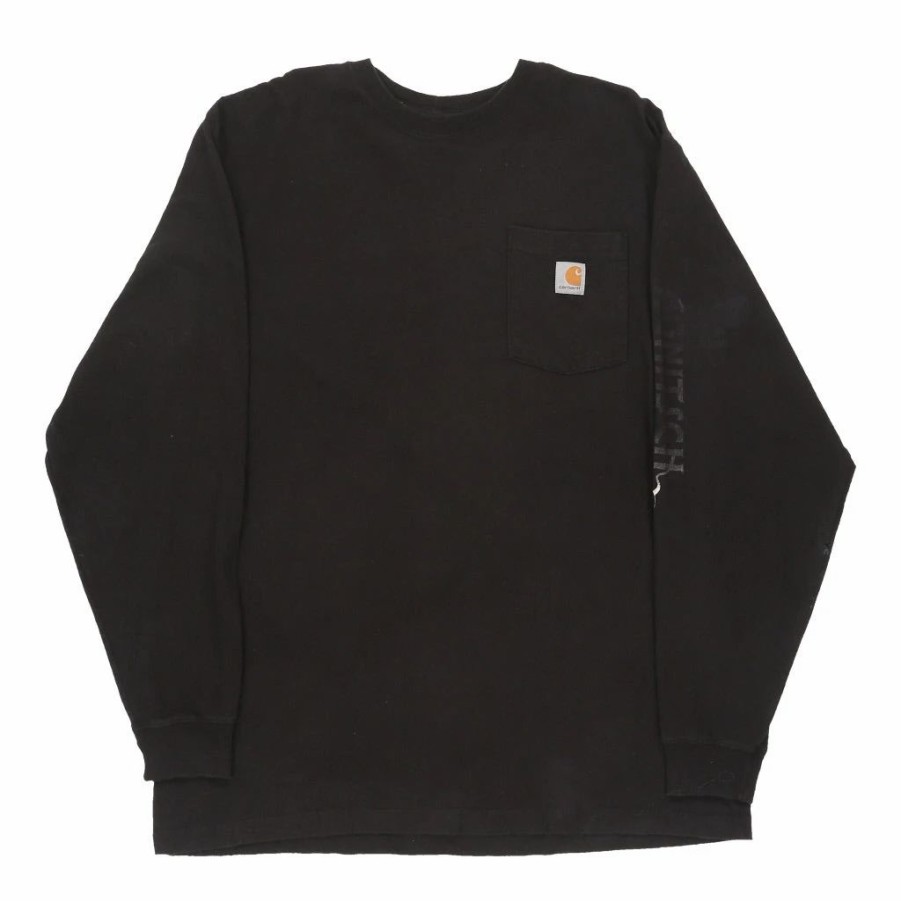 Vintage T-Shirts * | Vintage Carhartt Long Sleeve T-Shirt Large Black Cotton