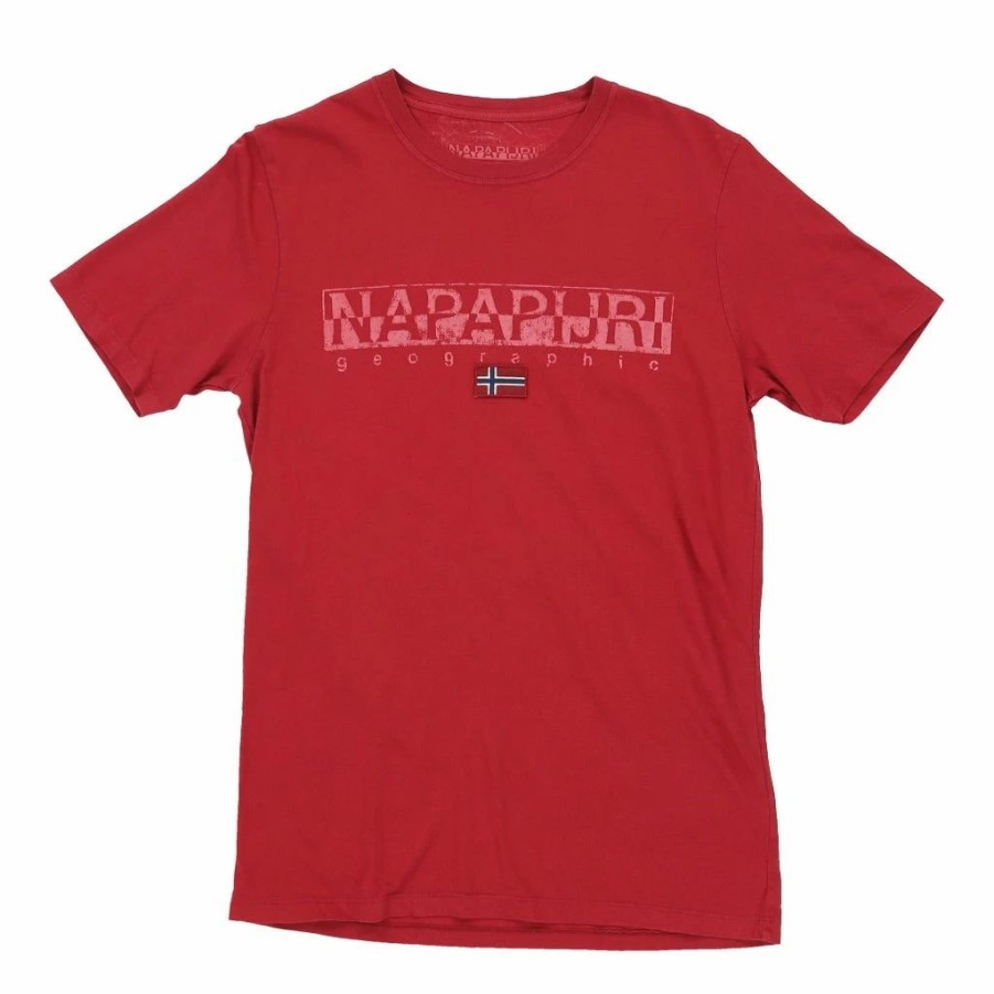 Vintage T-Shirts * | Vintage Napapijri T-Shirt Small Red Cotton