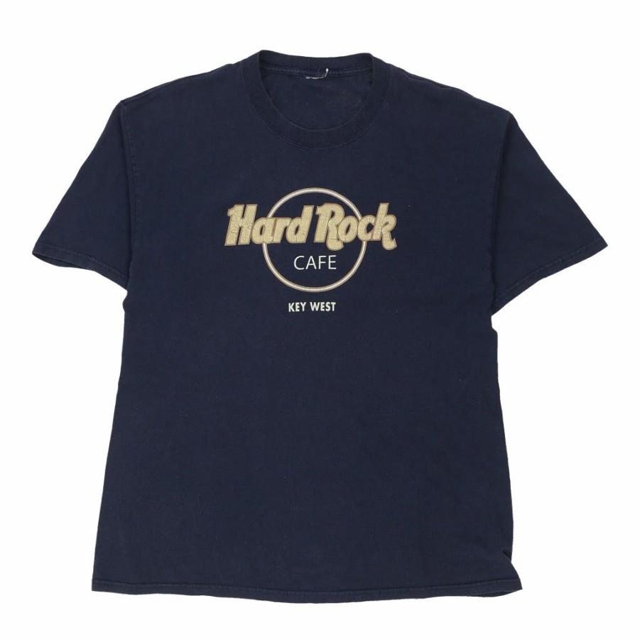 Vintage T-Shirts * | Vintage Key West Hard Rock Cafe T-Shirt Xl Blue Cotton