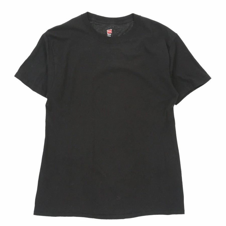 Vintage T-Shirts * | Vintage Hanes T-Shirt Medium Black Cotton