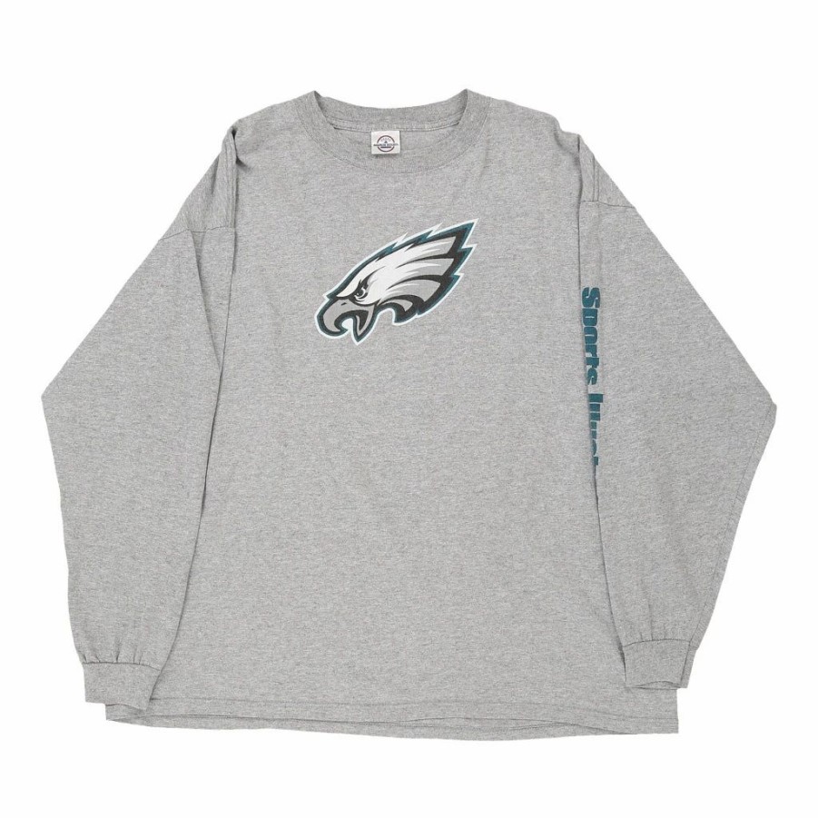 Vintage T-Shirts * | Vintage Philadelphia Eagles Delta Long Sleeve T-Shirt Xl Grey Cotton