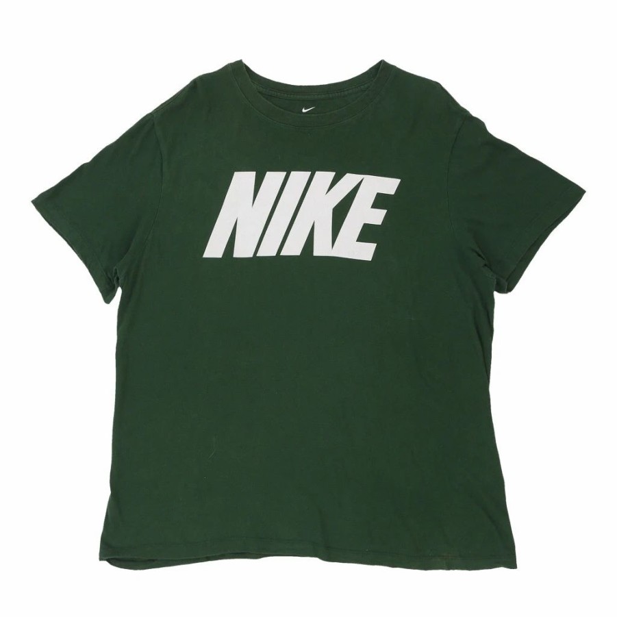 Vintage T-Shirts * | Vintage Nike T-Shirt Large Green Cotton