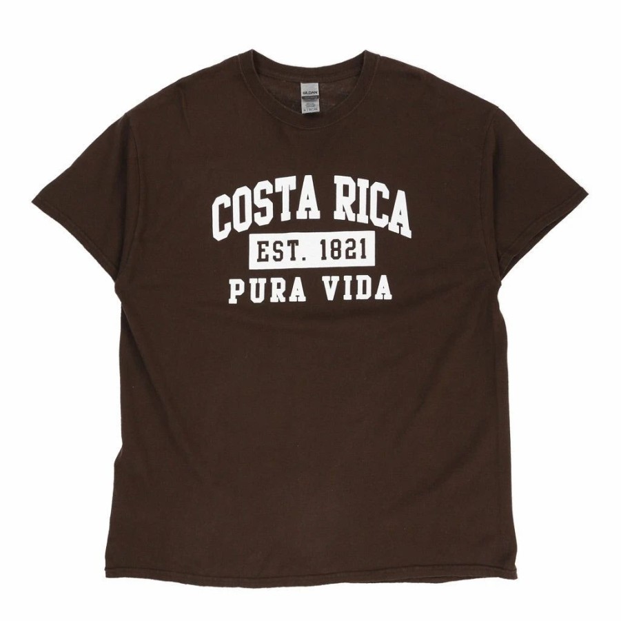 Vintage T-Shirts * | Vintage Costa Rica Gildan T-Shirt Xl Brown Cotton