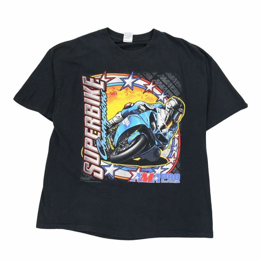 Vintage T-Shirts * | Vintage Superbike Champions Gildan T-Shirt Xl Black Cotton