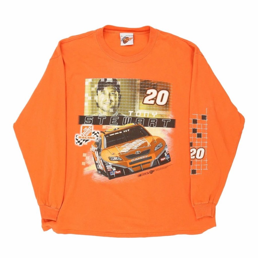 Vintage T-Shirts * | Vintage Tony Stewart Winners Circle Long Sleeve T-Shirt Xl Orange Cotton