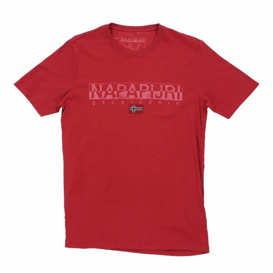 Vintage T-Shirts * | Vintage Napapijri T-Shirt Small Red Cotton