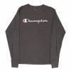 Vintage T-Shirts * | Vintage Champion Long Sleeve T-Shirt Medium Grey Cotton