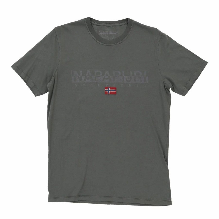 Vintage T-Shirts * | Vintage Napapijri T-Shirt Medium Grey Cotton