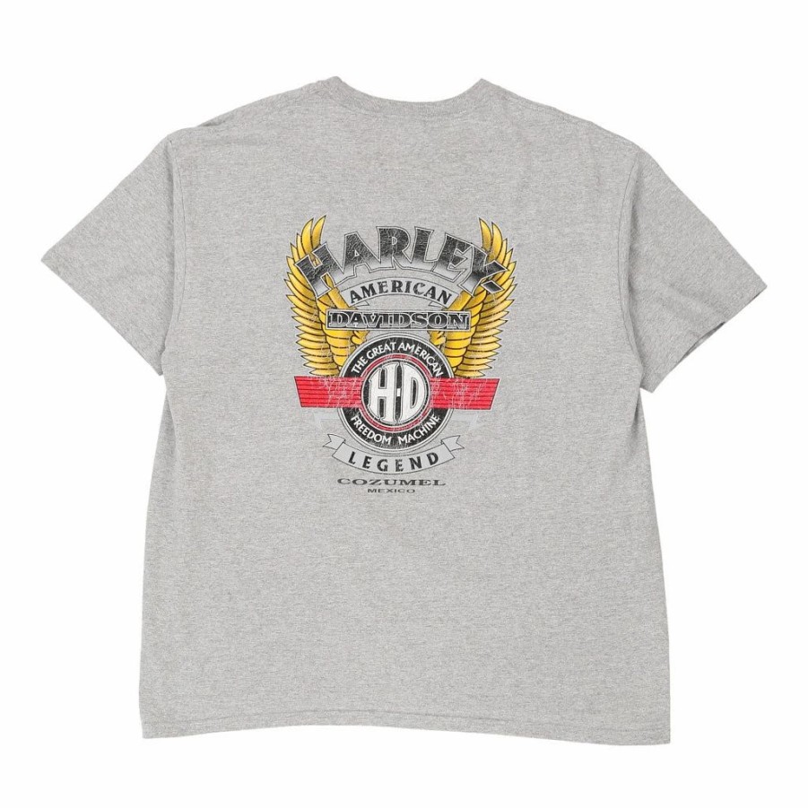 Vintage T-Shirts * | Vintage Cozumel, Mexico Harley Davidson T-Shirt Xl Grey Cotton