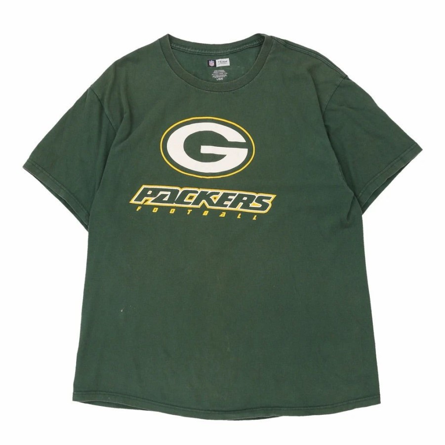 Vintage T-Shirts * | Vintage Green Bay Packers Nfl T-Shirt Large Green Cotton