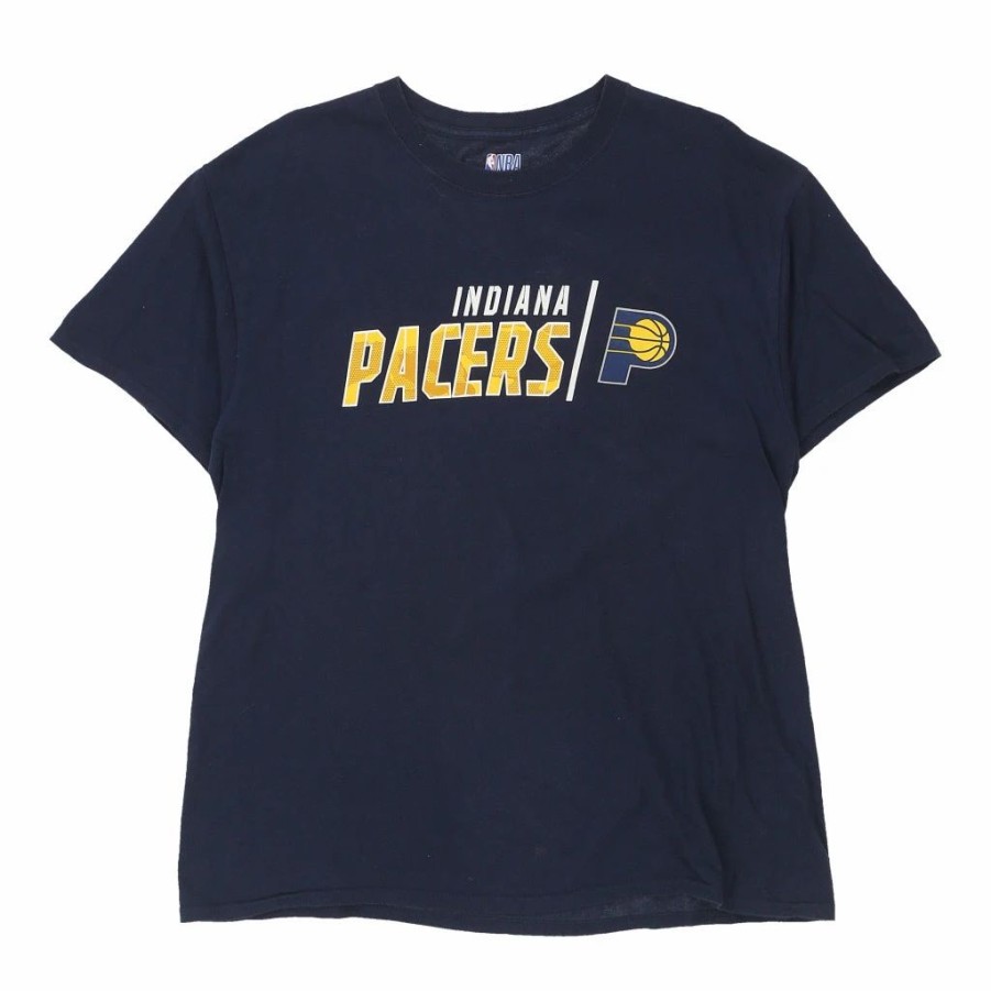 Vintage T-Shirts * | Vintage Indiana Pacers Nba T-Shirt Large Blue Cotton