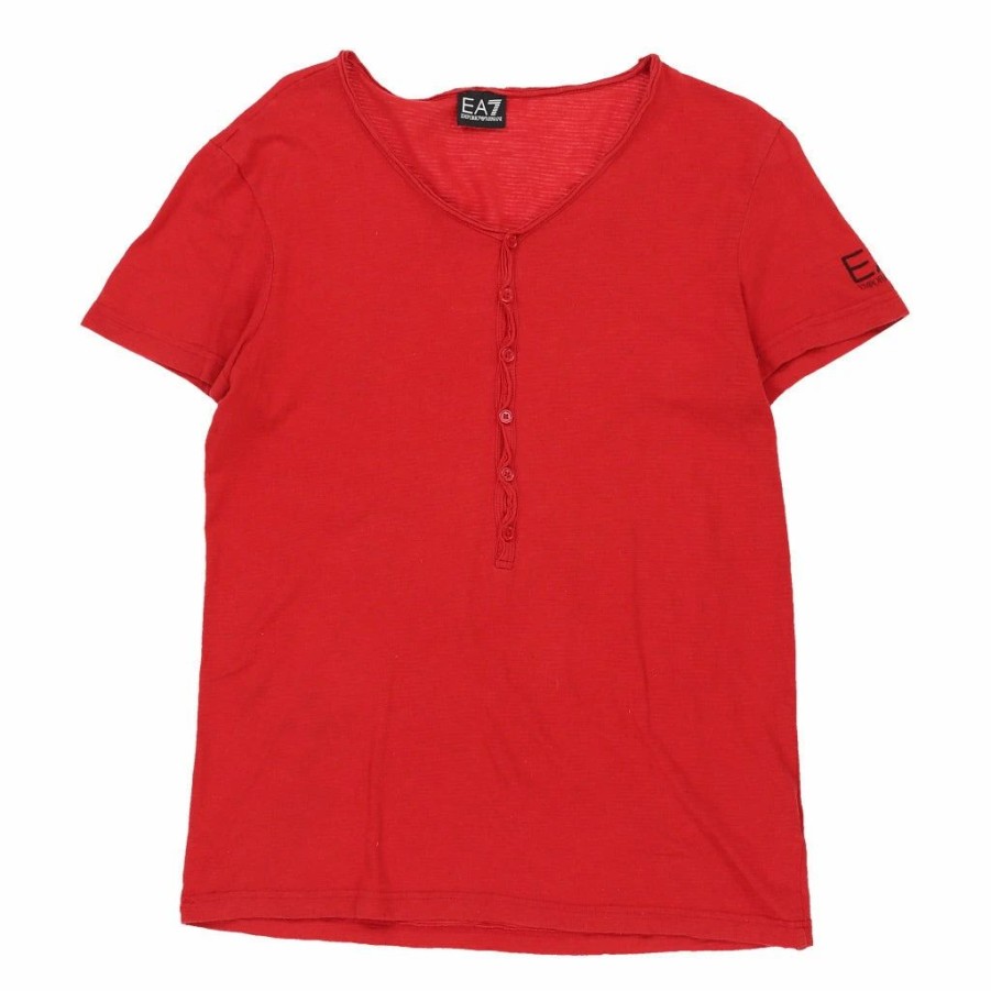 Vintage T-Shirts * | Vintage Armani T-Shirt Small Red Cotton