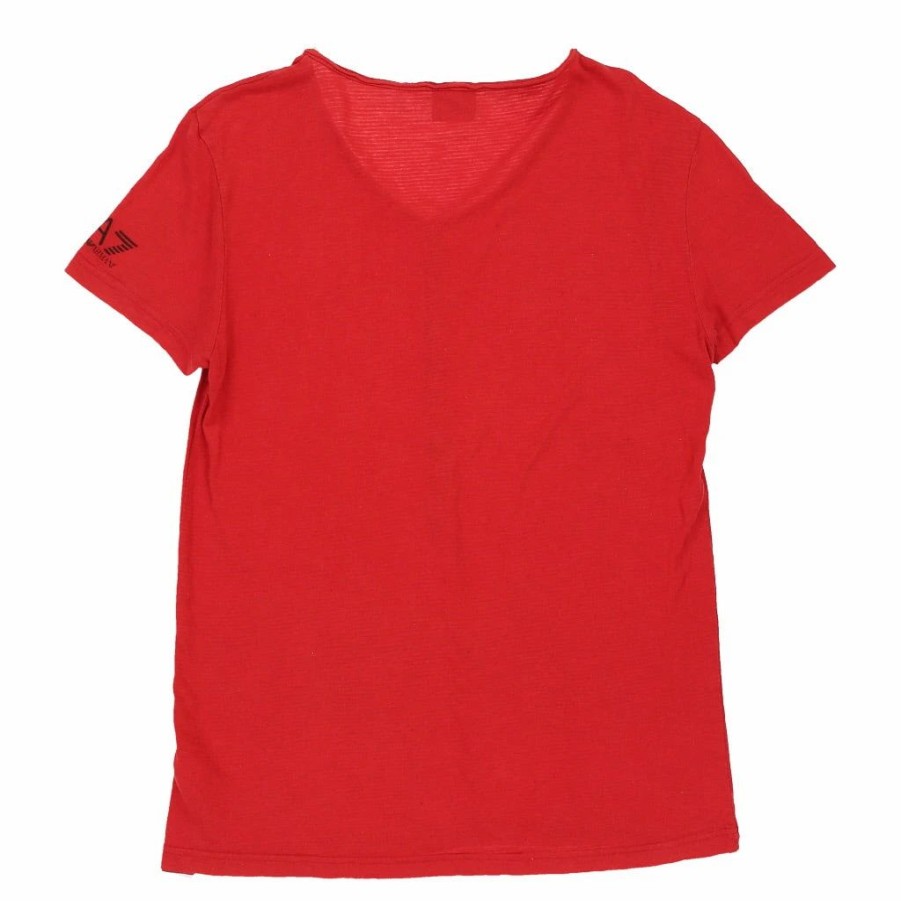 Vintage T-Shirts * | Vintage Armani T-Shirt Small Red Cotton