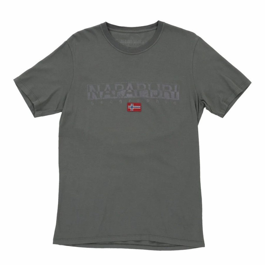 Vintage T-Shirts * | Vintage Napapijri T-Shirt Medium Grey Cotton