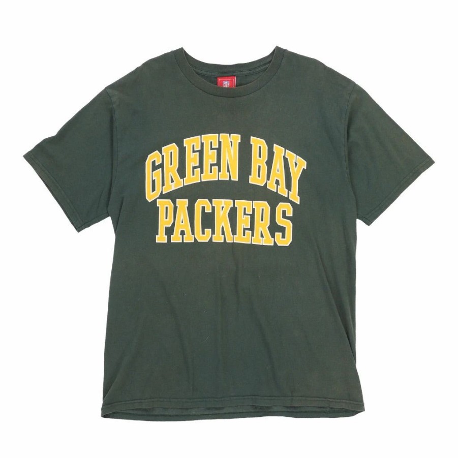 Vintage T-Shirts * | Vintage Green Bay Packers Nfl T-Shirt Large Green Cotton