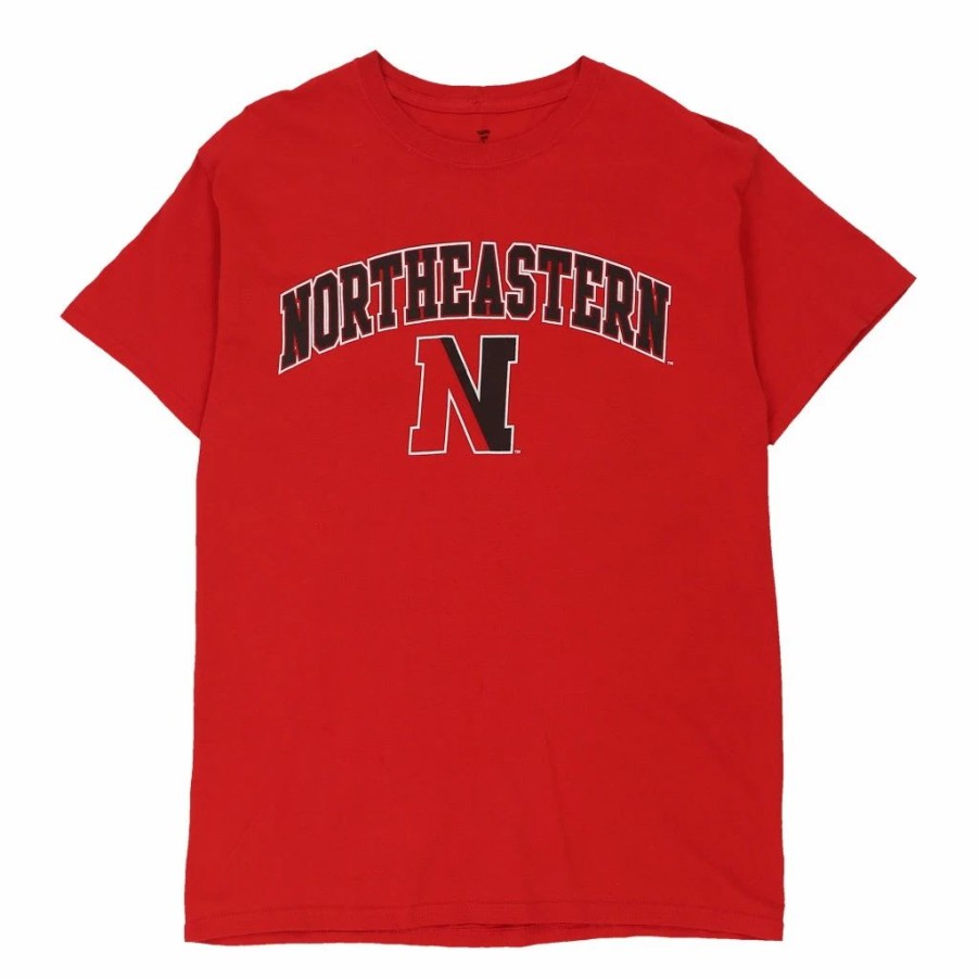 Vintage T-Shirts * | Vintage Northeastern Fanatics T-Shirt Medium Red Cotton