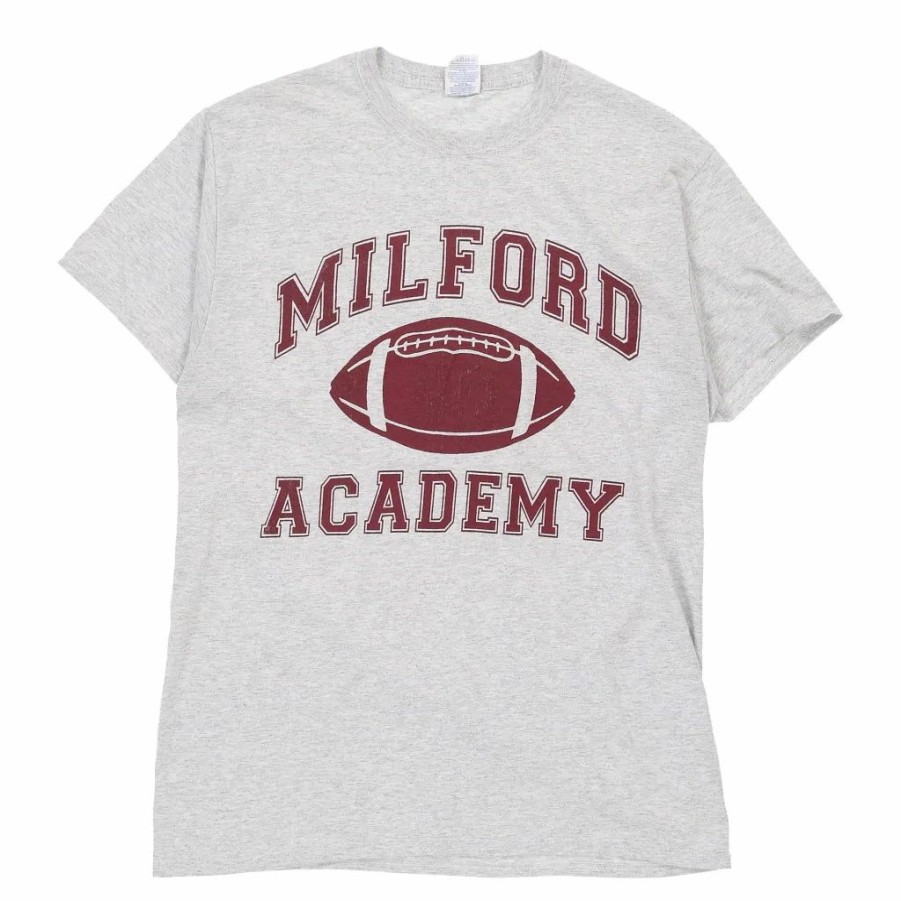 Vintage T-Shirts * | Vintage Milford Academy Jerzees T-Shirt Medium Grey Cotton