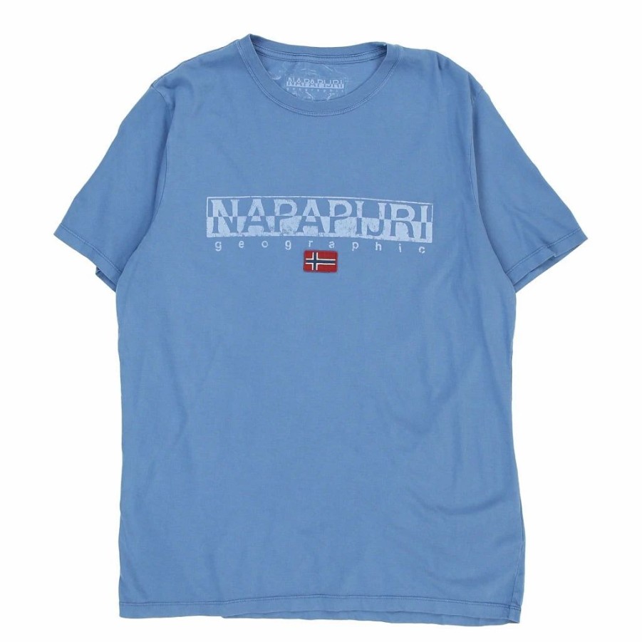 Vintage T-Shirts * | Vintage Napapijri T-Shirt Xl Blue Cotton