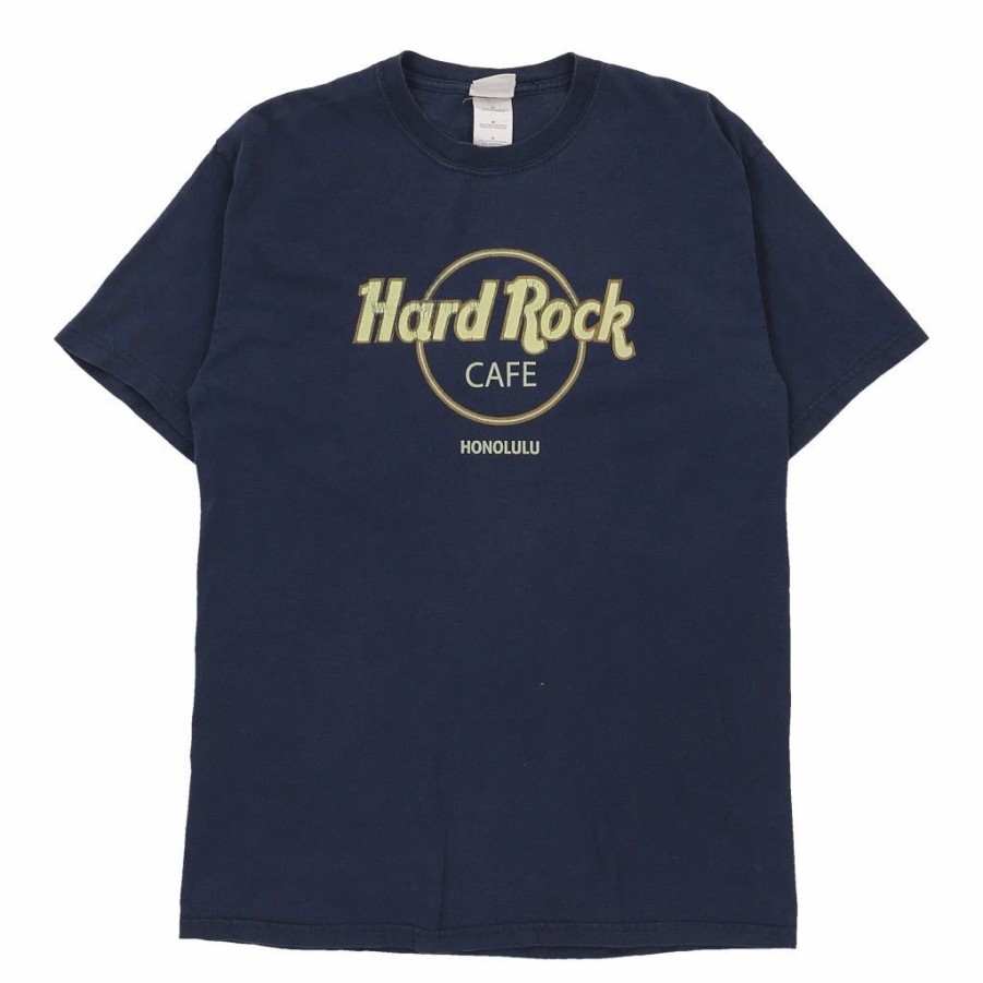 Vintage T-Shirts * | Vintage Honolulu Hard Rock Cafe T-Shirt Medium Navy Cotton