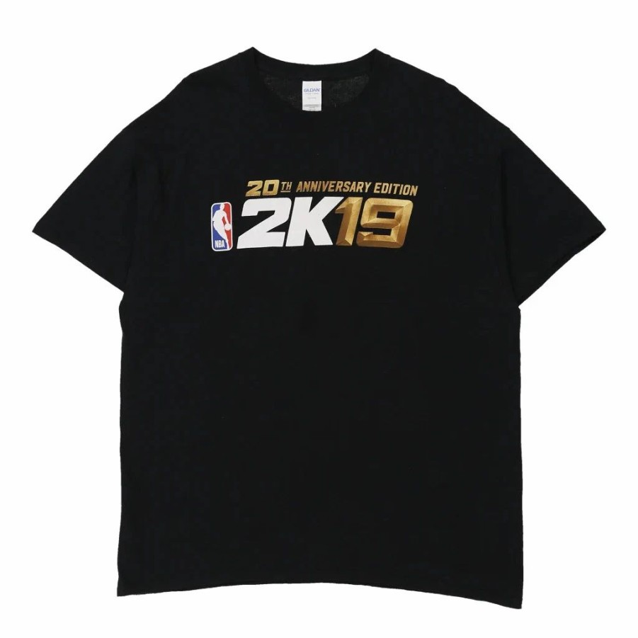 Vintage T-Shirts * | Vintage Nba 2K19 Gildan T-Shirt Xl Black Cotton