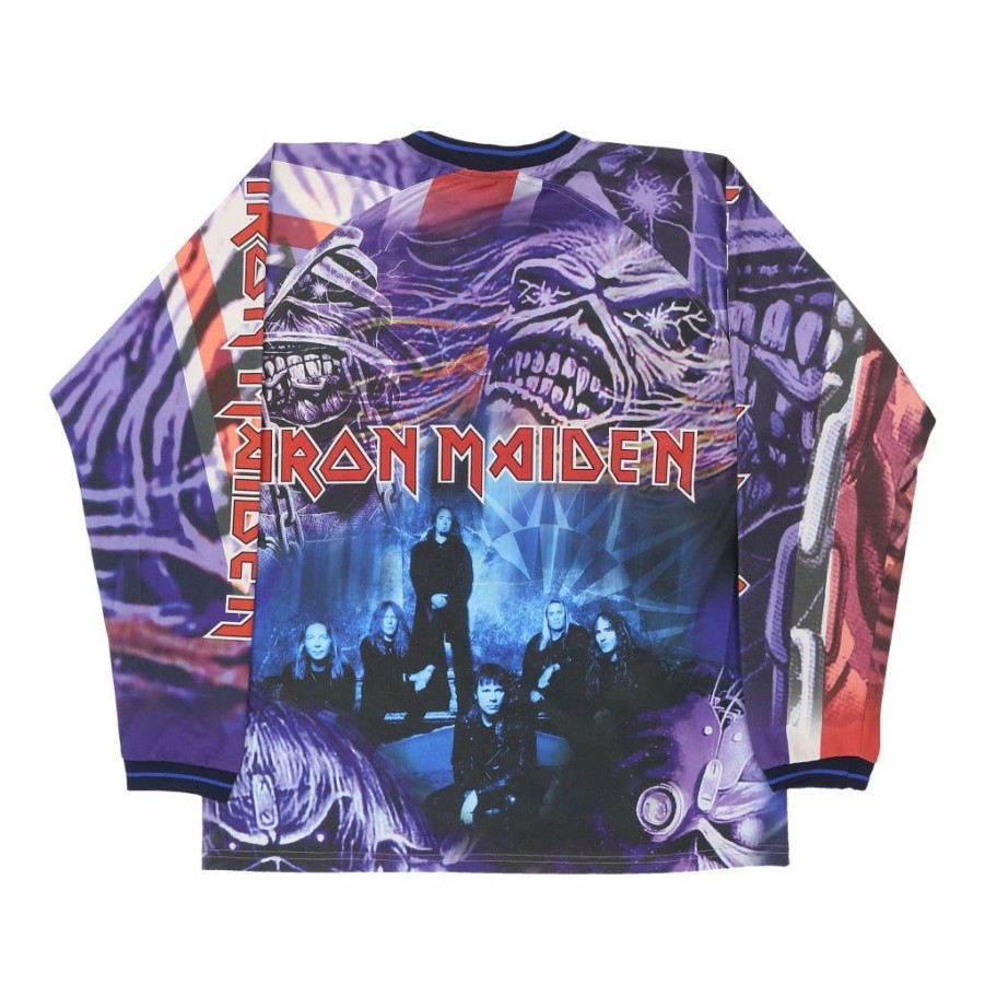 Vintage T-Shirts * | Vintage Iron Maiden Unbranded Long Sleeve T-Shirt Large Purple Polyester Blend