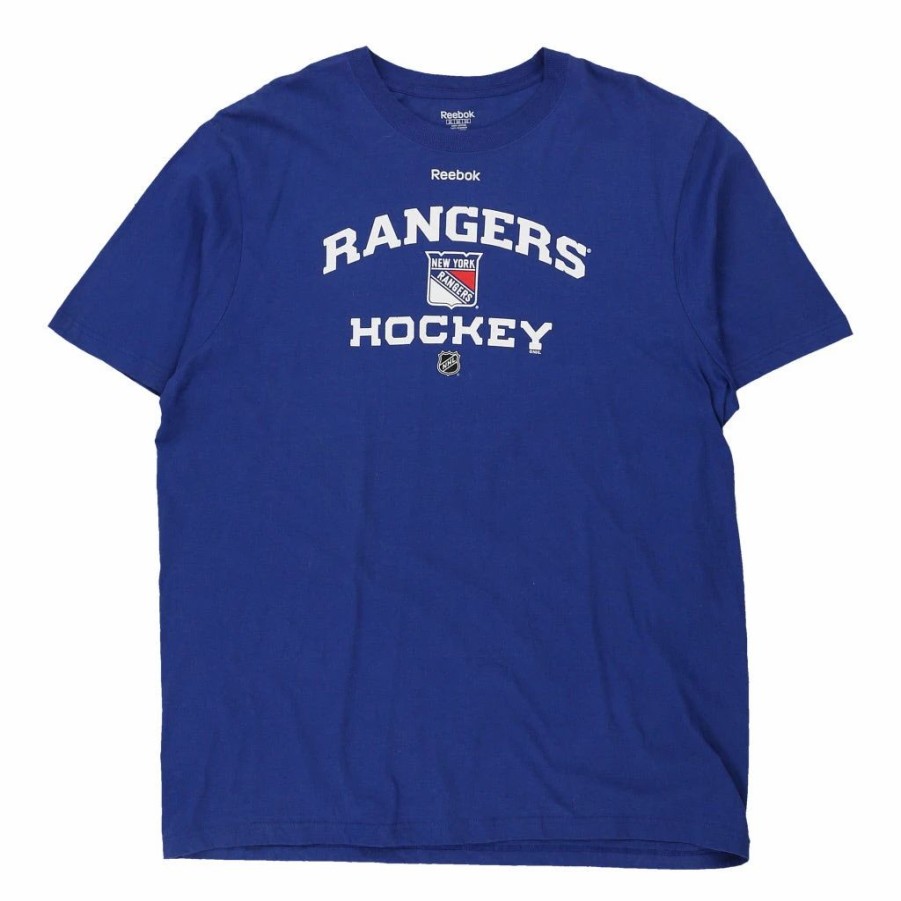 Vintage T-Shirts * | Vintage New York Rangers Reebok T-Shirt 2Xl Blue Cotton