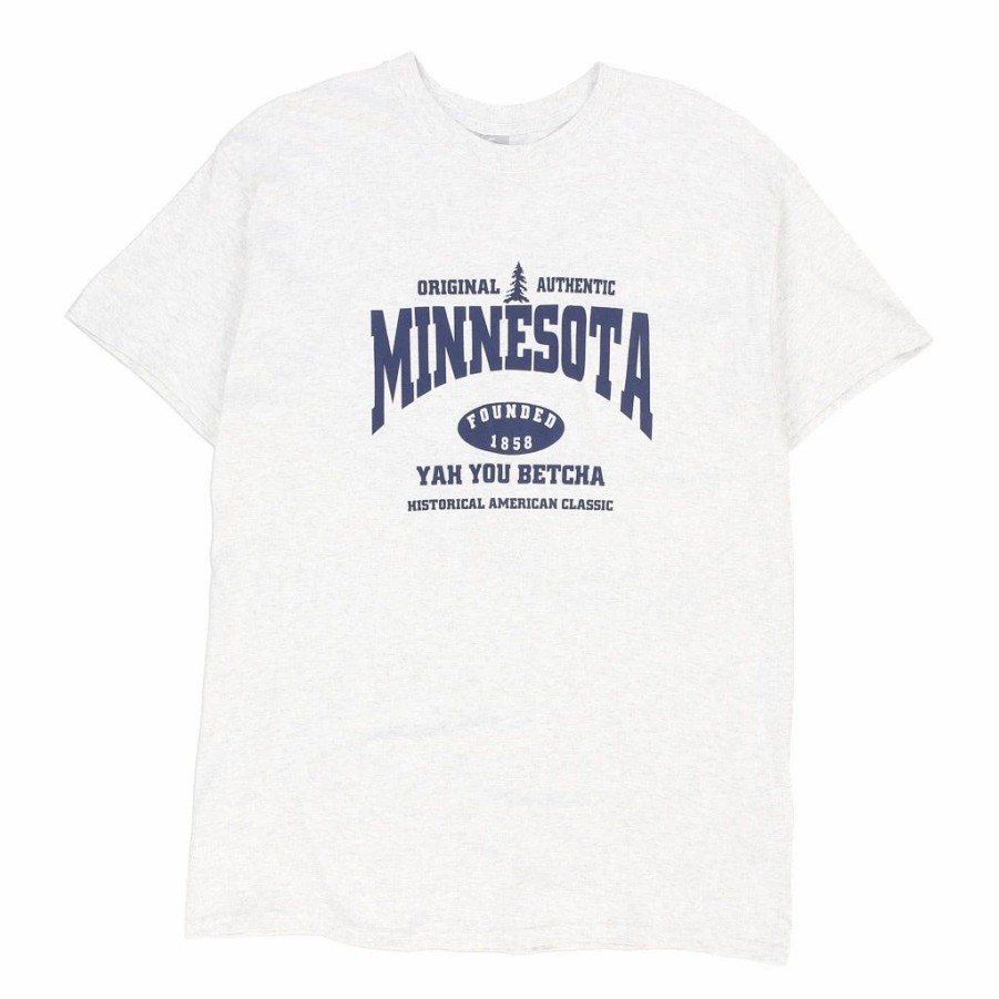 Vintage T-Shirts * | Vintage Minnesota Gildan T-Shirt Large White Cotton