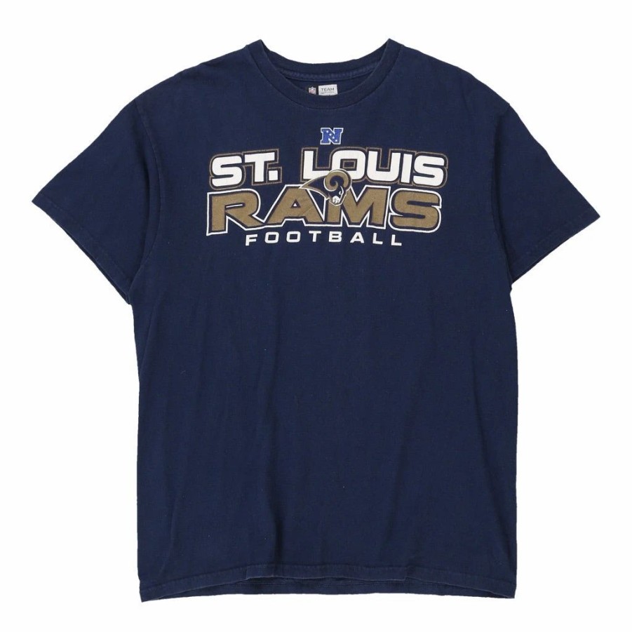 Vintage T-Shirts * | Vintage St. Louis Rams Nfl T-Shirt Large Blue Cotton