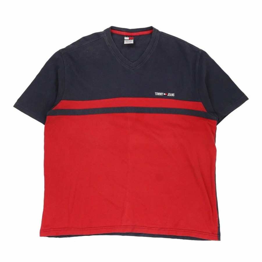 Vintage T-Shirts * | Vintage Tommy Jeans T-Shirt 2Xl Navy Cotton