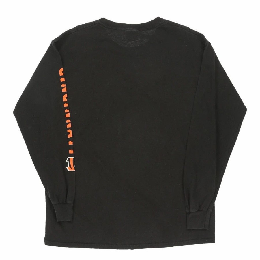 Vintage T-Shirts * | Vintage Cincinnati Bengals Nfl Long Sleeve T-Shirt Large Black Cotton