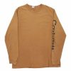 Vintage T-Shirts * | Vintage Carhartt Long Sleeve T-Shirt Medium Brown Cotton