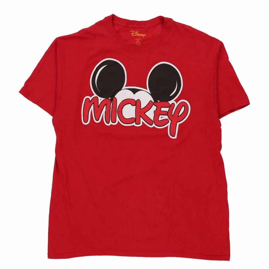 Vintage T-Shirts * | Vintage Mickey Mouse Disney T-Shirt Large Red Cotton