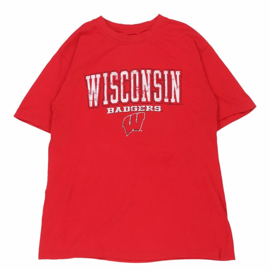 Vintage T-Shirts * | Vintage Wisconsin Badgers Pro Player T-Shirt Medium Red Cotton